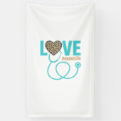 Krankenschwester Liebe Leopard Stethoskop Vektor D Banner (Vertikal)