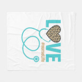 Krankenschwester Liebe Leopard Stethoskop Vektor D Fleecedecke (Vorderseite (Horizontal))
