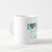 Krankenschwester Liebe Leopard Stethoskop Vektor D Kaffeetasse (Vorderseite Links)