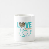 Krankenschwester Liebe Leopard Stethoskop Vektor D Kaffeetasse (Mittel)