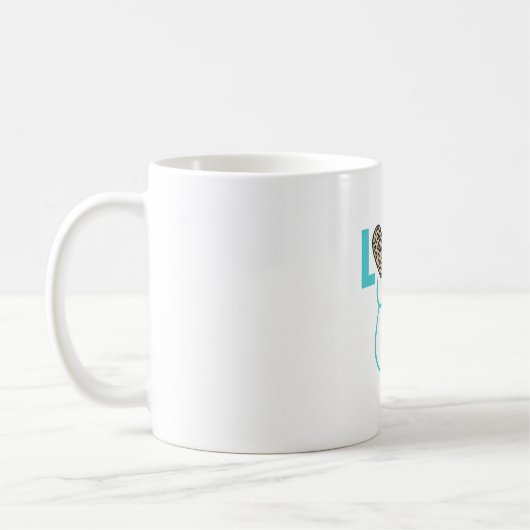 Krankenschwester Liebe Leopard Stethoskop Vektor D Kaffeetasse (Links)
