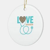 Krankenschwester Liebe Leopard Stethoskop Vektor D Keramik Ornament (Links)