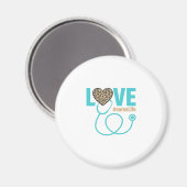 Krankenschwester Liebe Leopard Stethoskop Vektor D Magnet (Vorderseite/Rückseite)