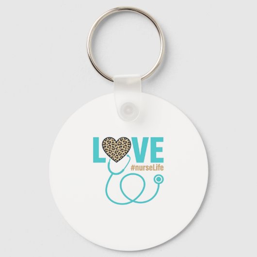 Krankenschwester Liebe Leopard Stethoskop Vektor D Schlüsselanhänger (Vorderseite)