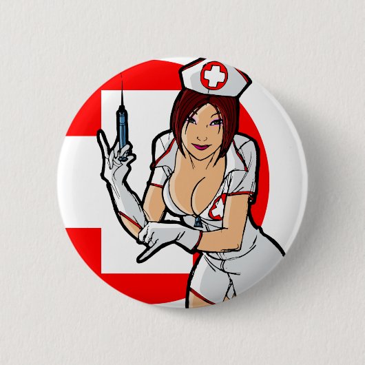 KRANKENSCHWESTER-MÄDCHEN-KNOPF BUTTON (Vorderseite)