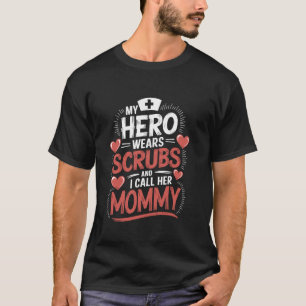 Krankenschwester Mama Mein Held Trägt Kittel Und I T-Shirt