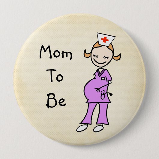 Krankenschwester-Mama zum zu sein, beige Button (Vorderseite)