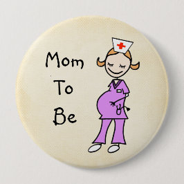 Krankenschwester-Mama zum zu sein, beige Button