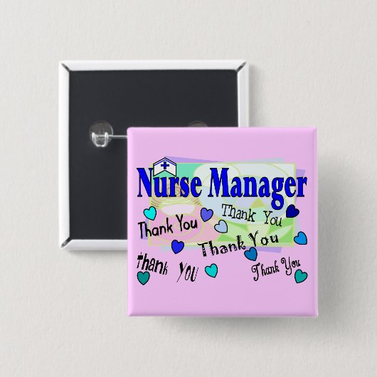 Krankenschwester-Manager DANKEN IHNEN Button (Vorne & Hinten)