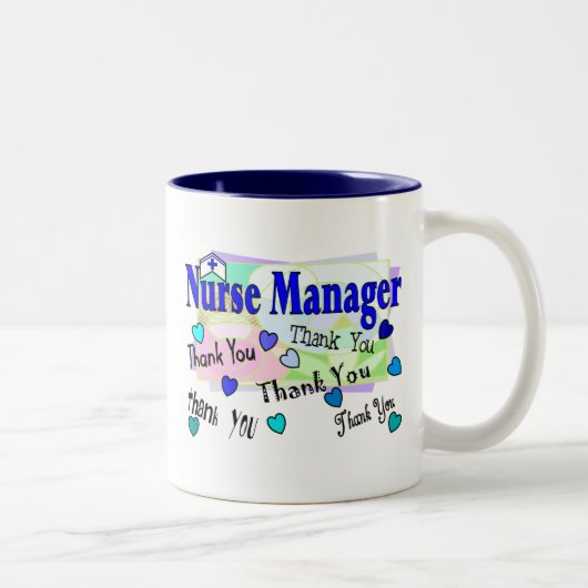 Krankenschwester-Manager DANKEN IHNEN Zweifarbige Tasse (Rechts)