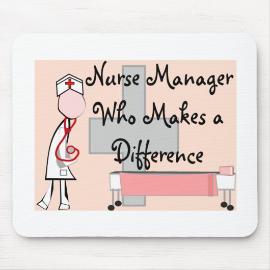 Krankenschwester-Manager, der ein Mousepad (Vorne)