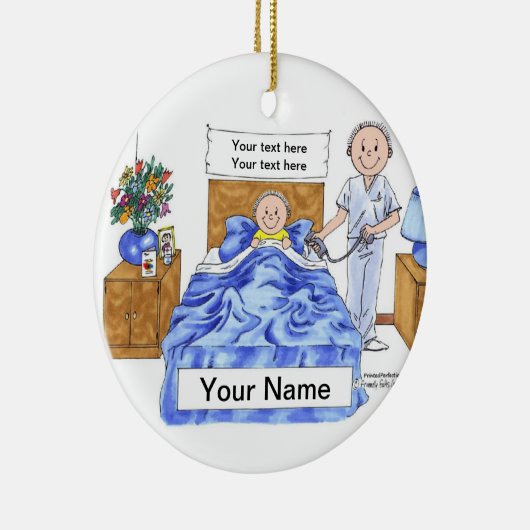 Krankenschwester - Mann Keramikornament (Rechts)