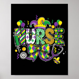 Krankenschwester mardi gras Stethoskop New Orleans Poster