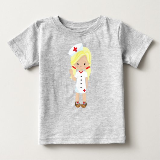 Krankenschwester, Medizin, Arzt, Niedliches Mädche Baby T-shirt (Vorderseite)