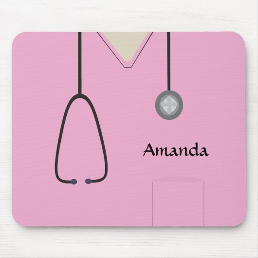 Krankenschwester Medizin Scrubs Rosa Mousepad (Vorne)