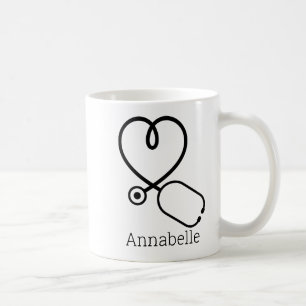 Krankenschwester Medizinische Helferin Liebe Herz Kaffeetasse