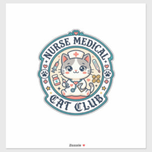 Krankenschwester Medizinische Katze Lustiges Katze Aufkleber