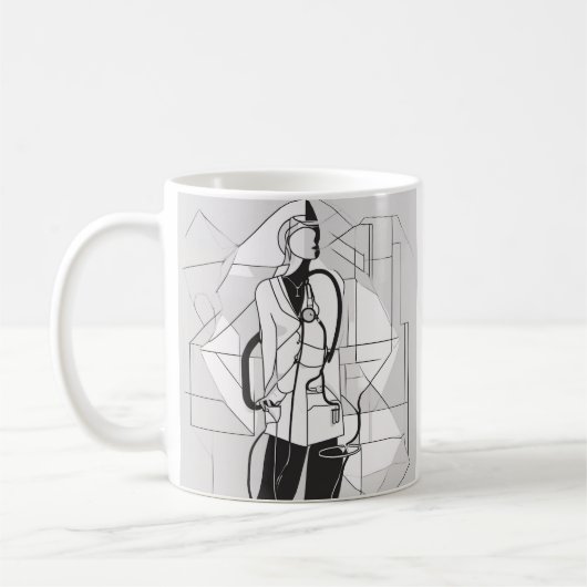 Krankenschwester Medizinischer Fachmann Beschäftig Kaffeetasse (Links)