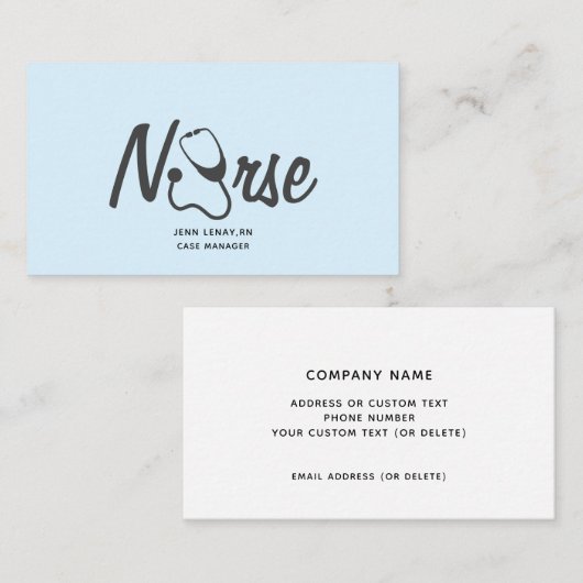 Krankenschwester Medizinisches Stethoskop Aquamari Visitenkarte (Vorne/Hinten)