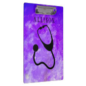 Krankenschwester-medizinisches Stethoskop-lila Klemmbrett (Rechts)