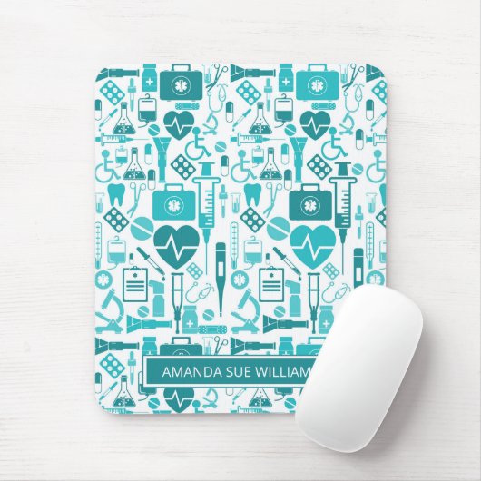 Krankenschwester/Medizinstudentin - Name/Monogramm Mousepad (Mit Mouse)