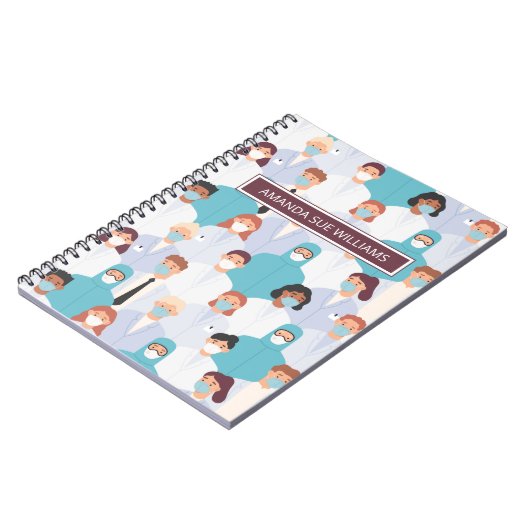 Krankenschwester/Medizinstudentin - Name/Monogramm Notizblock (Linke Seite)