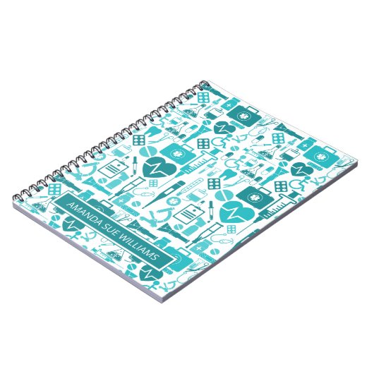 Krankenschwester/Medizinstudentin - Name/Monogramm Notizblock (Linke Seite)