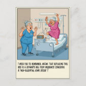 Krankenschwester mit älterem Patienten beim Tanzen Postkarte (Vorderseite)