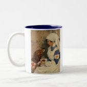 Krankenschwester mit dem goldenen Retriever 1917 Zweifarbige Tasse (Links)