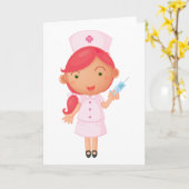 Krankenschwester mit einer Nadelgraukarte Karte (Gelbe Blume)