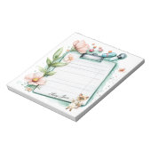 Krankenschwester mit einer Tasse Kaffee Notizblock (Rotiert)