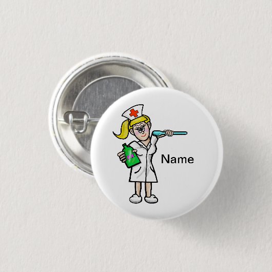 Krankenschwester mit flüssige button (Vorne & Hinten)