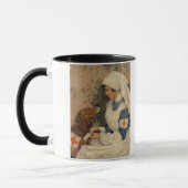 Krankenschwester mit goldenem Retriever 1917 Tasse (Links)