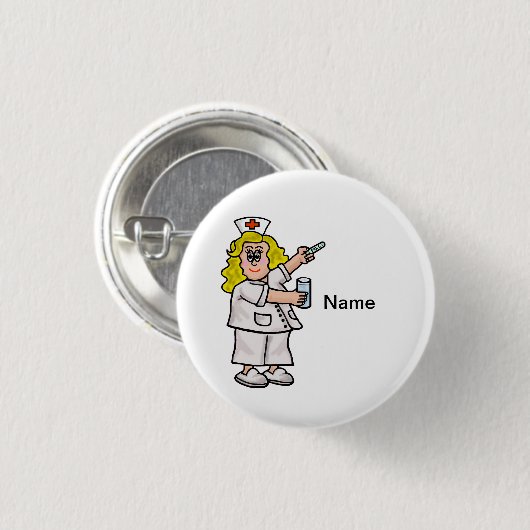 Krankenschwester mit große Pillen-kundengerechtem Button (Vorne & Hinten)