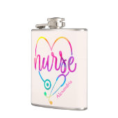 "Krankenschwester" mit Herz-Shaped Stethoscope Flachmann (Links)