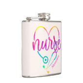 "Krankenschwester" mit Herz-Shaped Stethoscope Flachmann (Rechts)