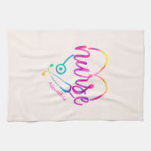 "Krankenschwester" mit Herz-Shaped Stethoscope Geschirrtuch (Horizontal)