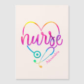 "Krankenschwester" mit Herz-Shaped Stethoscope Magnetkarte (Vorderseite)