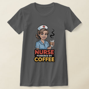Krankenschwester mit Kaffee angetriebenes T-Shirt