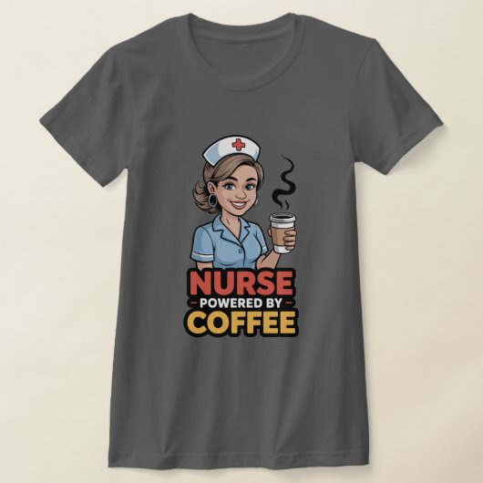 Krankenschwester mit Kaffee angetriebenes T-Shirt (Ablage )