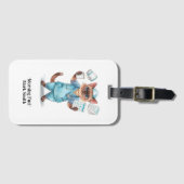 Krankenschwester mit lustigem Text für Katzenliebh Gepäckanhänger (Vorderseite (Horizontal))