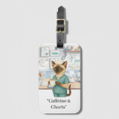 Krankenschwester mit lustigem Text für Katzenliebh Gepäckanhänger (Vorderseite Vertikal)