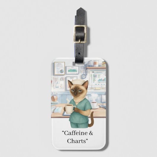 Krankenschwester mit lustigem Text für Katzenliebh Gepäckanhänger (Vorderseite Vertikal)