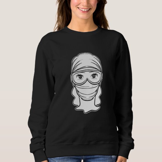 Krankenschwester mit Maske Krankenpfleger Sweatshirt (Vorderseite)