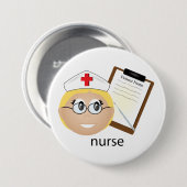 Krankenschwester mit medizinischer Zwischenablage  Button (Vorne & Hinten)