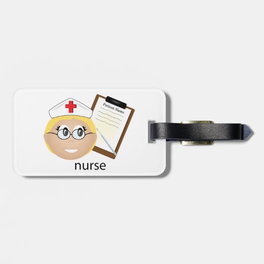 Krankenschwester mit medizinischer Zwischenablage Gepäckanhänger (Rückseite horizontal)