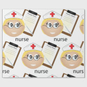 Krankenschwester mit medizinischer Zwischenablage  Geschenkpapier (Flach)