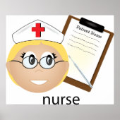 Krankenschwester mit medizinischer Zwischenablage  Poster (Vorne)