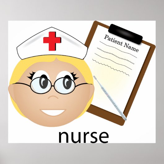 Krankenschwester mit medizinischer Zwischenablage  Poster (Vorne)