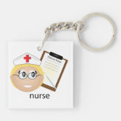 Krankenschwester mit medizinischer Zwischenablage Schlüsselanhänger (Rückseite)